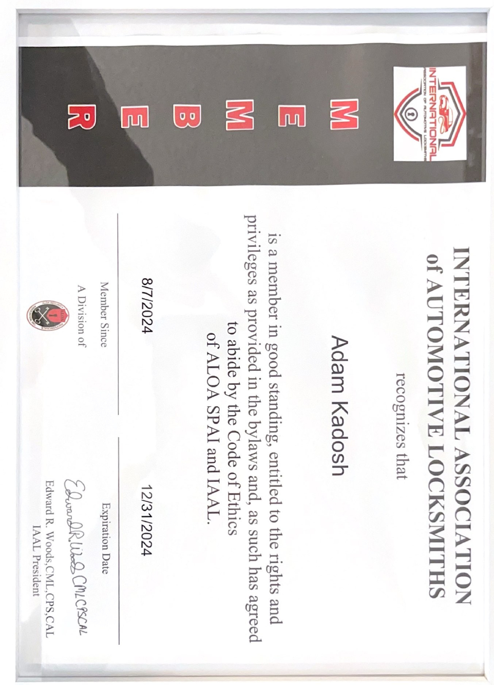 aloa2 cert.jpg in Charleston, SC